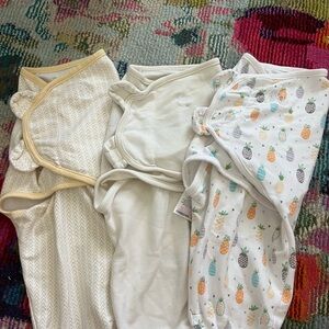 Set of Three Baby Velcro Swaddles